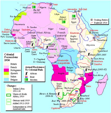 Colonial Possesions In Africa In 1930 Full Size
