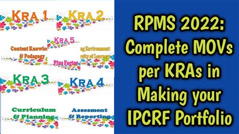 Rpms 2022 Complete Movs Per Kras And Objectives In Your Portfolio