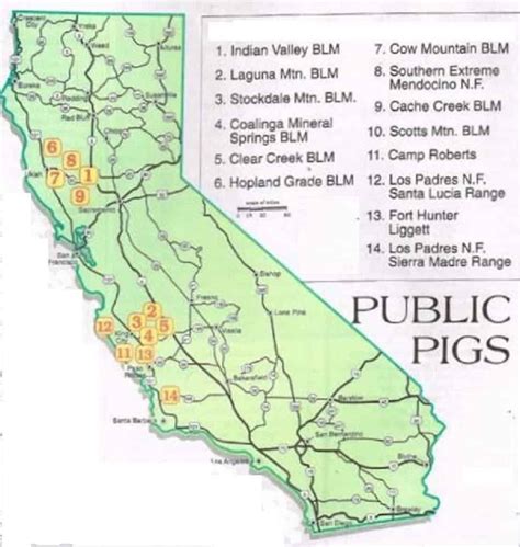 W You Can Click On Each California Public Land Pig Hunting