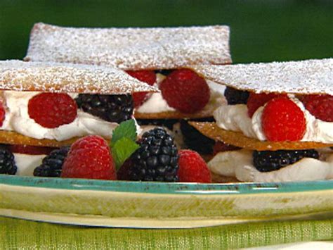 But the cookie in the pan isn't always a cookie. Berry Napoleons with Sugared Wonton Wrappers Recipe | Robin Miller | Food Network
