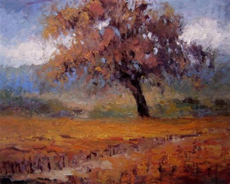 Old Oak Tree In The Vineyard Painting By R W Goetting Fine Art America