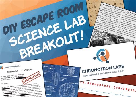 Find the clues and solve the puzzles. DIY Escape Room Kit - Science Lab Breakout - The Game Gal