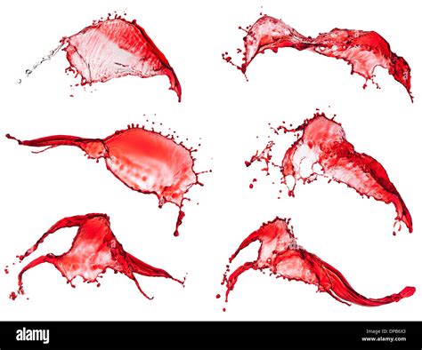 Red Water Splash Collection Stock Photo Alamy