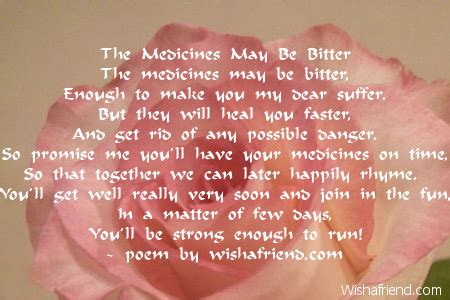 The Medicines May Be Bitter, Get Well Soon Poem