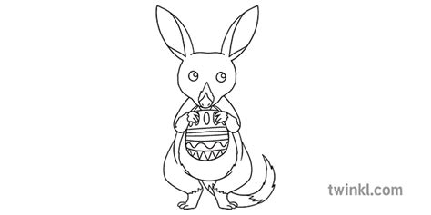 Easter Bilby Colouring In Twinkl Competition Black And White Rgb