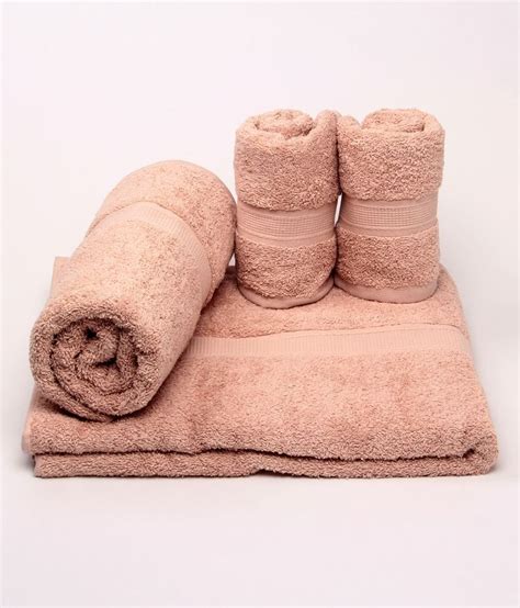 Bombay Dyeing Set Of 4 Cotton Towels Brown Buy Bombay Dyeing Set Of