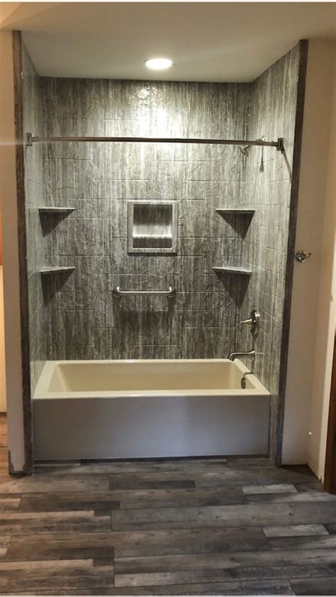 How to install vinyl plank flooring in a bathroom and it looks like a tile floor!thanks to salesforce for sponsoring a portion of this video!go to. What is The Best Material to Use for Shower Walls? in 2020 ...