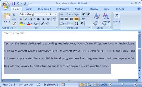 Discover how to format your paper in this way. MS Word 2007: Double space text