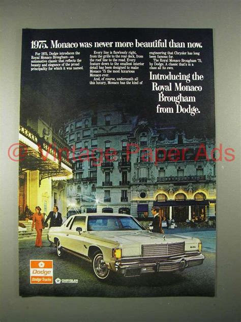 1975 Dodge Monaco Car Ad Never More Beautiful Ar0488
