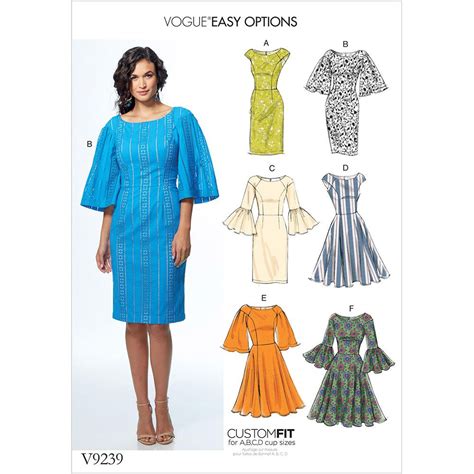 misses princess seam dresses with sleeve and skirt variations vogue sewing pattern 9239 sew