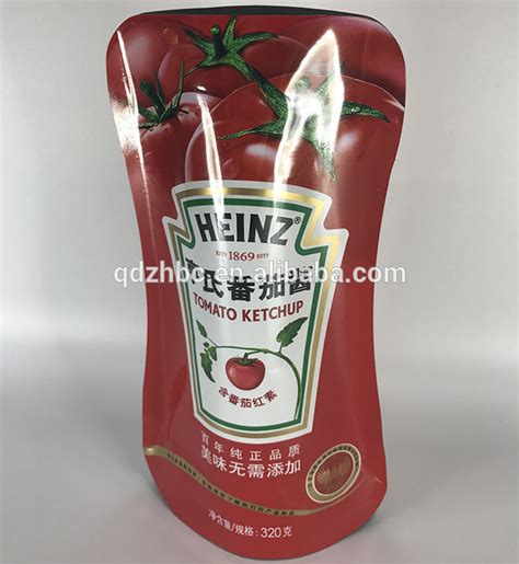 Aluminum Foil Plastic Tomato Chilli Sauce Spout Pouch Bag Wholesale Reusable Custom Printing