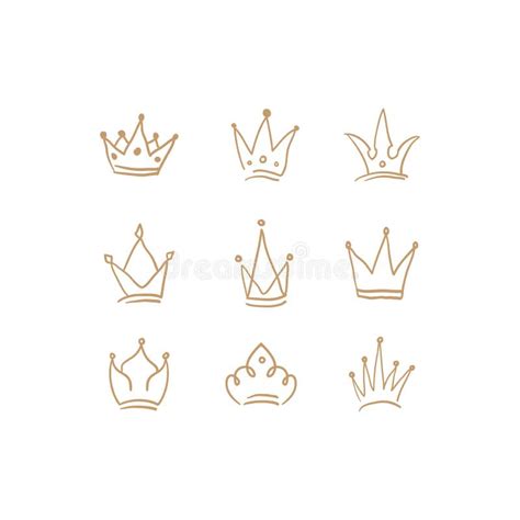 Hand Drawn Crown Vector Collection Doodle Crowns Vector Illustration