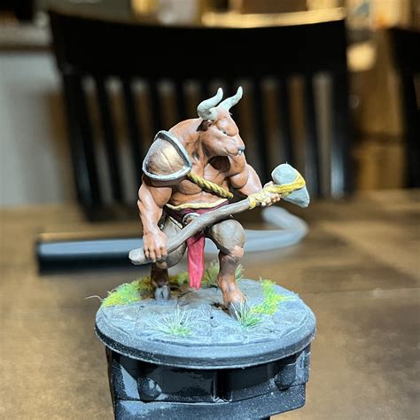 3d Printable Minotaur Tabletop Miniature Pre Supported By Yasashii