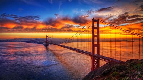 Pont De San Francisco Coucher De Soleil Fond Décran Ultra Hd
