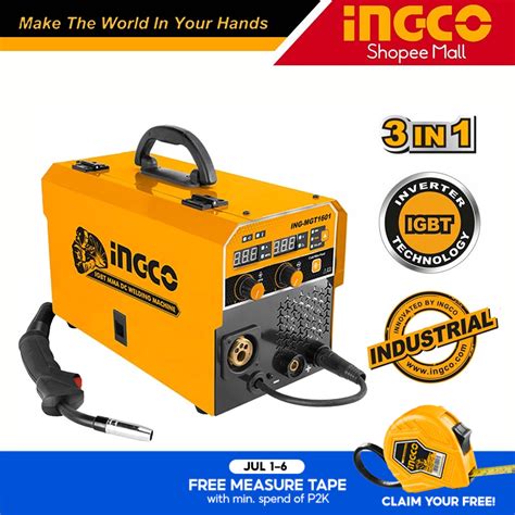 Ingco ING MGT1601 Industrial 3 In 1 Inverter MAG MIG MMA TIG Lift