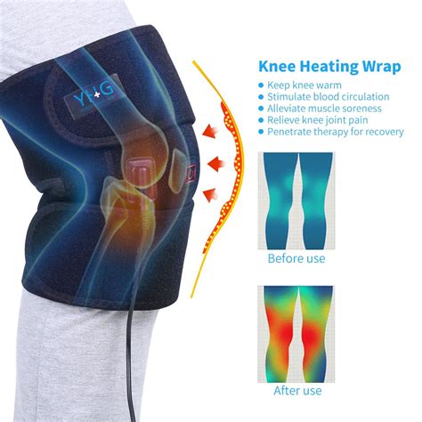 Yosoo Heated Knee Brace Wrap Knee Heating Pad For Knee Injury Cramps