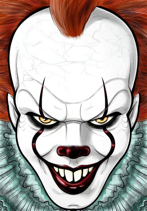 Resultado De Imagen Para Pennywise Face Scary Drawings Cool Art