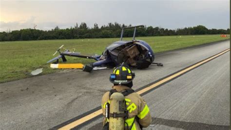 Small Helicopter Crashes At Lantana Airport Two People Suffer Minor