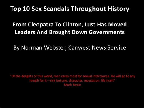 Top 10 Sex Scandals Throughout History