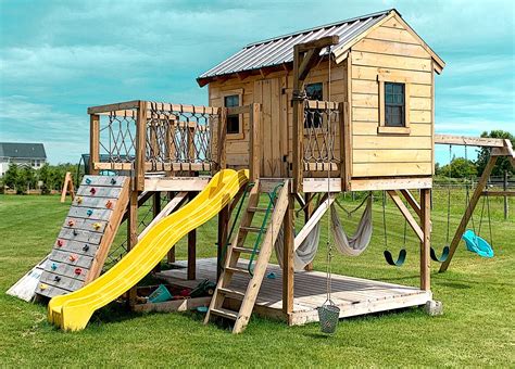 Playground Playhouse Plans For Kids 2 Sizes 16x16 And 12x8 Pauls