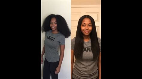 Again, it is important to use a light moisturizer and oil for maintenance to avoid tacky hair that attracts lint and dust. 3 Years Natural | Watch Me Straighten My Natural Hair ...