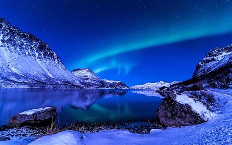 4k Free Download Aurora Borealis Bonito Sky Night Lake North