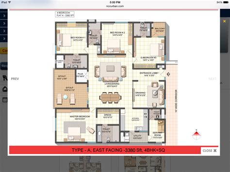 4 Bhk Apartment Layout House Layout Plans House Floor Plans
