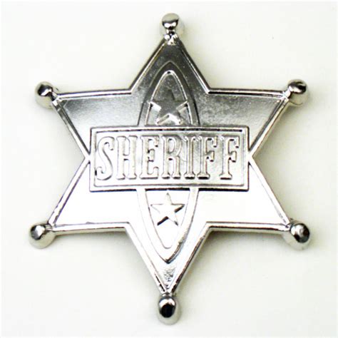 Metal 6 Point Star Sheriffs Badge Country Western Party Decorations