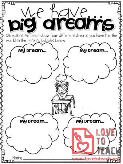 Big Dreams Activity Free Printable Worksheets