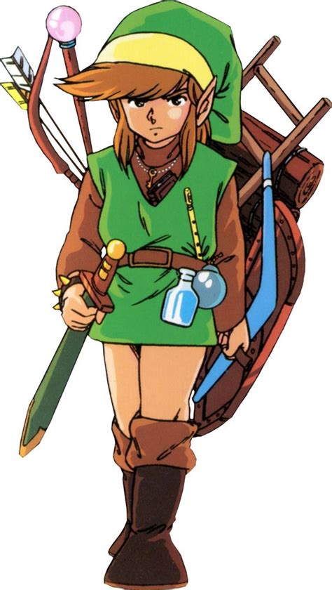 Link And His Items From The Legend Of Zelda Nesfamicom Disk System
