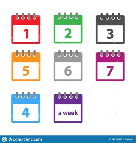 A Week Calendar Icon Vector In Modern Flat Style For Web Graphic And