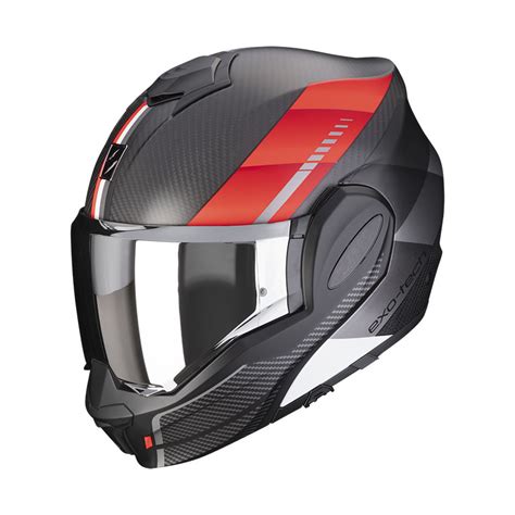 Scorpion Exo Tech Evo Carbon Genus Helmet Red 118 404 24 Modular