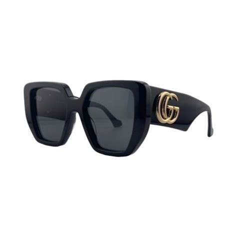 gucci gg0956s 003 black square oversized women s sunglasses 54mm 19mm 145mm ebay