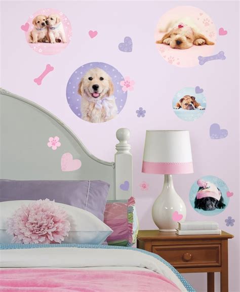 Puppy Dogs Wall Decals Stickers Pink Purple For Girls Puppy Room