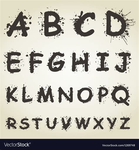 Blot Alphabet Fonts Royalty Free Vector Image Vectorstock