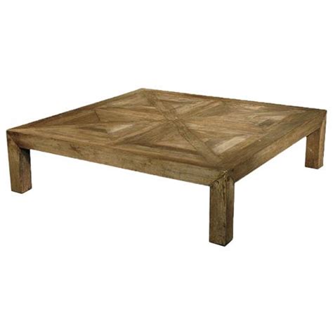 This table has the parquet top and is perfect in a number of settings and perfect for small spaces or apartments. Birkby Rustic Lodge Natural Elm Parquet Square Coffee Table