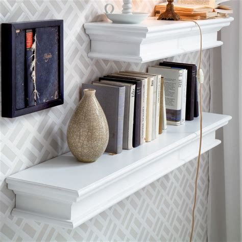 Novasolo Halifax Extra Long Floating Wall Shelf In Pure White D166