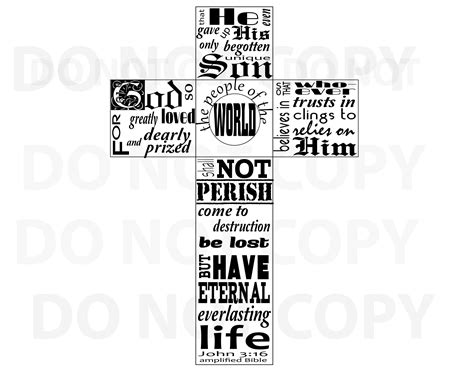 John 316 Cross Bible Verse Svg Quotes Svg File For Cricut Etsy