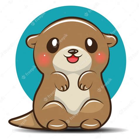 Cute Otter Cartoon Animal Cartoon Concept Premium Vector
