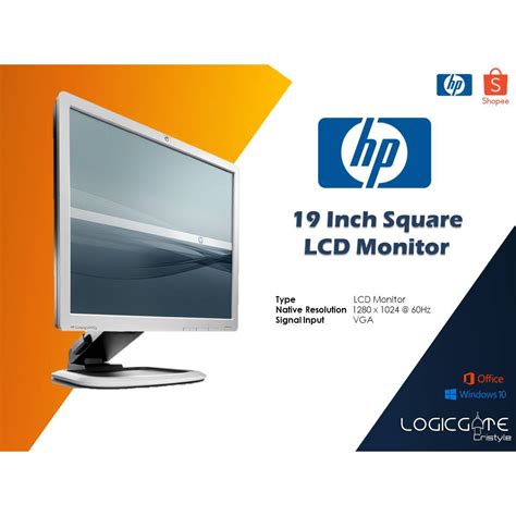 Hp 19 Inch Square Lcd Monitor Free Poer Cord Shopee Philippines