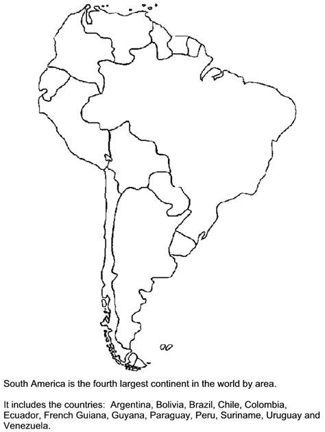 Map Of South America Coloring Pages Pinterest South America