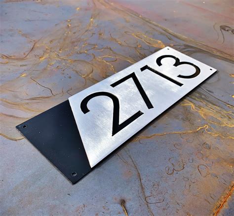 Modern Metal Address Sign Stainless Address Plaque Metal House