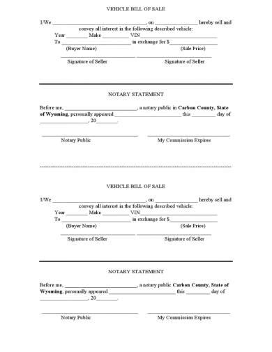 Free 6 Notarized Bill Of Sale Forms In Pdf
