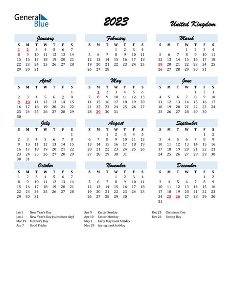 One Page Holidays 2023 Calendar Yearly Printable 2022 2021 Print Navy