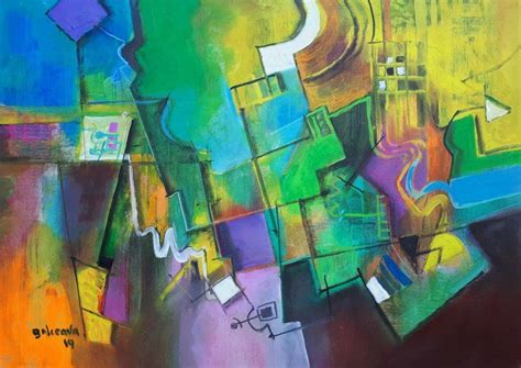Buy Geometric Composition Oil Painting By Constantin Galceava On