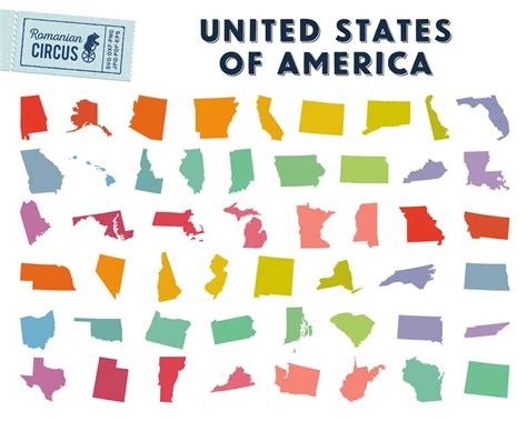 States Shapes Svg Bundle Usa States Svg American States Etsy Uk