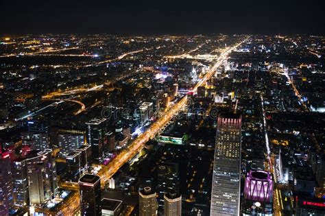 Night View Of Beijing On China Zun Editorial Photo Image Of Birdseye