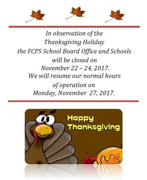 Thanksgiving Holiday Closing All Schools And Offices News And