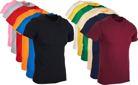 Billionhats Mens Cotton Short Sleeve T Shirts Bulk Crew Tees For Guys Mixed Bright Colors Bulk