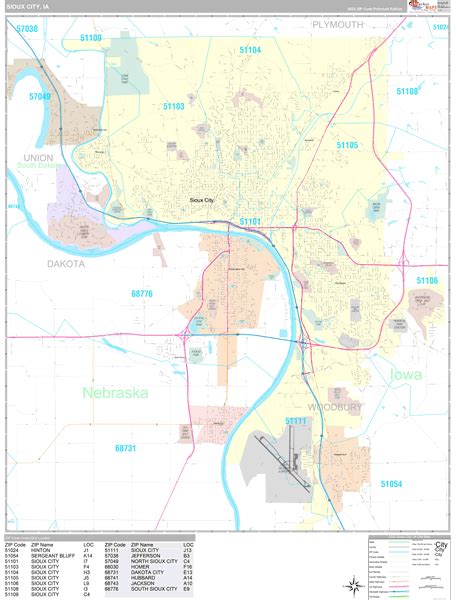 Sioux City Ia Carrier Route Map Premium Marketmaps
